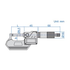 Insize 0 - 25 mm Digital Spherical Anvil Tube Micrometer (Type B), 3560-25SA