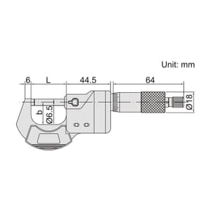 Insize 0 - 25 mm Digital Verticle Micrometer (Type A), 3565-25A