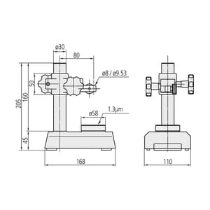 Mitutoyo 58 mm Dia. (Serrated Anvil) Dial Gauge Stand, 7001-10