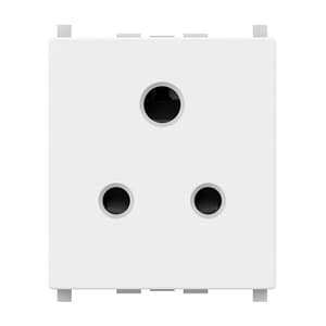 Schneider Electric Zencelo 6 Amp 3 Pin Socket Outlet With Shutter - White (Pack of 10 Pcs), IN8426UNS