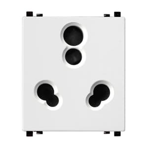 Schneider Electric Zencelo 6 / 16 Amp 3 Pin Socket Outlet With Shutter - White (Pack of 10 Pcs), IN8426/16