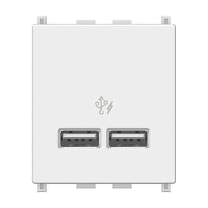 Schneider Electric Opale 2.1 Amp 2 Module USB Charger - White, IN8432USB_WE