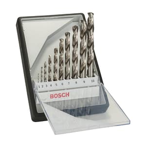 Bosch 10 Pcs Robust Line 135° HSS-G Metal Drill Bit Set, 2 607 010 535