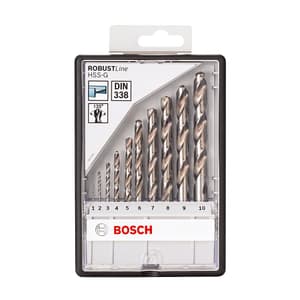 Bosch 10 Pcs Robust Line 135° HSS-G Metal Drill Bit Set, 2 607 010 535