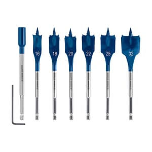 Bosch 7 Pcs Expert Self Cut Speed Spade Drill Bit Set with Extension, 2 608 900 334