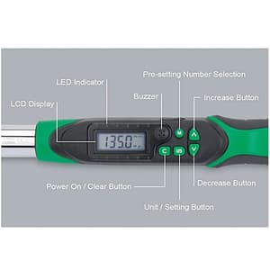 Toptul 1.5 - 30 Nm Interchangable Digital Torque With Ratchet Insert Tools (1/4 Sq. Drive), DT-030I