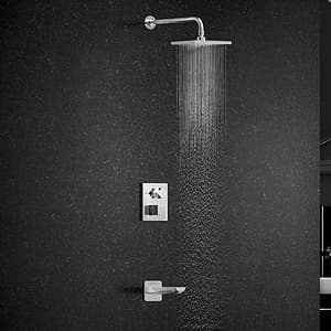 Kohler Autosense 235+ Geometric Thermostatic Recessed Bath & Shower Square Trim In Polished Chrome Finish, K-20742IN-9FP-CP