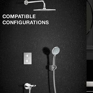 Kohler Autosense 235+ Geometric Thermostatic Recessed Bath & Shower Square Trim In Polished Chrome Finish, K-20742IN-9FP-CP