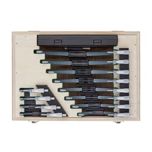 Mitutoyo 0 - 300 mm Outside Micrometer Set (Pack of 12 Pcs), 103-914-50