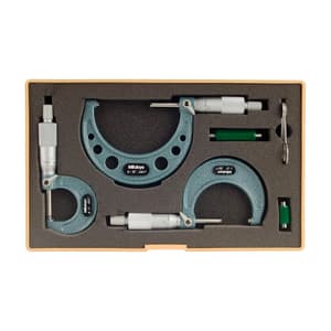 Mitutoyo 0 - 3 inch Outside Micrometer Set (Pack of 3 Pcs), 103-929