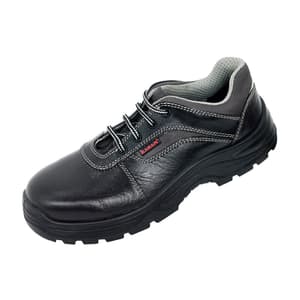 Karam Men's Deluxe Workman Leather Safety Shoe - Steel Toe (Black), FS113BL(RO)