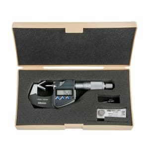 Mitutoyo 1 - 15 mm Digital V-Anvil Micrometer without Groove (3 Flute), 314-261-30