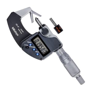 Mitutoyo 0.05 - 0.6 inch Digital V-Anvil Micrometer without Groove (3 Flute), 314-361-30