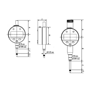 Ozar 0 - 12.7 mm / 0.5 inch Digital Indicator (IP67), AID-9392