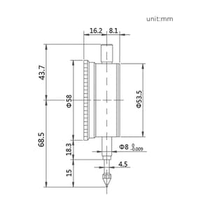 Ozar 0 - 10 mm AGD2 Dial Indicator, AID-9400