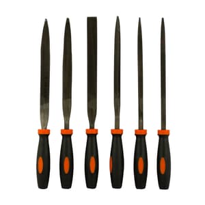 Black+Decker 6 Pcs 174 mm / 7 inch Steel Needle Files Set, BDHT22148
