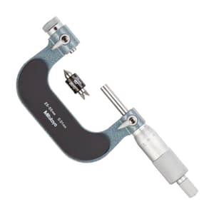 Mitutoyo 25 - 50 mm Interchangeable Anvil Screw Thread Micrometer (Spindle Tip Type), 126-126