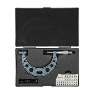 Mitutoyo 75 - 100 mm Interchangeable Anvil Screw Thread Micrometer (Spindle Tip Type), 126-128
