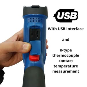 Metravi 4 Digits 2200°C Temperature Range With Dual Laser Pointer Non-contact cum Contact Infrared Thermometer With USB PC Interface, MT-18