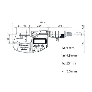 Mitutoyo 0 - 25 mm Digital Micrometer With Ratched Stop & SPC Data Output (IP65 Coolant-Proof), 293-230-30