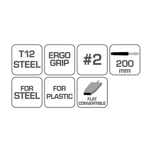 Hogert 200 mm / 8 inch Flat Metal File, HT3B800