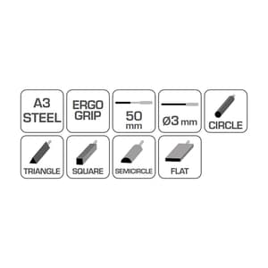 Hogert 140 mm Diamond Needle File Set (Pack Of 5 Pcs), HT3B808