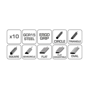 Hogert 140 mm Needle File Set (Pack Of 10 Pcs), HT3B809