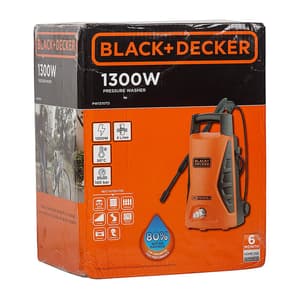 Black+Decker 1300W 100 Bar, 360L/Hr Pressure Washer For Car Wash & Home Use, PW1370TD-IN