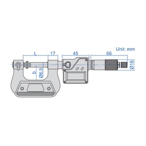 Insize 0 - 25 mm Digital Universal Micrometer with Tips, 3580-25A