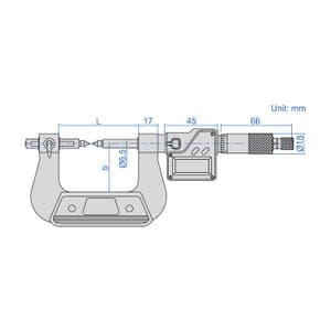 Insize 25 - 50 mm Digital Gear Tooth Micrometer without Ball Tips, 3591-50A