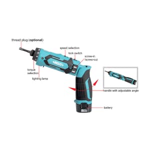 Insize 0.3 - 2.9 Nm Cordless Electric Driver for Thread Plug Gauge (Dual Speed), 4256-HANDLE