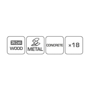 Hogert 18 Pcs Set of Drill Bits For Wood, Concrete & Steel, HT6D379