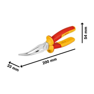 Bosch 8 inch / 200 mm Bent Long Nose Plier (VDE), 1 600 A02 NE4