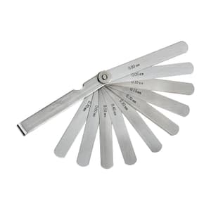 Mitutoyo 0.05 - 0.8 mm / 100 mm Blade Length Feeler Gauge (10 Leaves), 184-306S