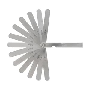 Mitutoyo 0.03 - 0.5 mm / 100 mm Blade Length Feeler Gauge (13 Leaves), 184-307S
