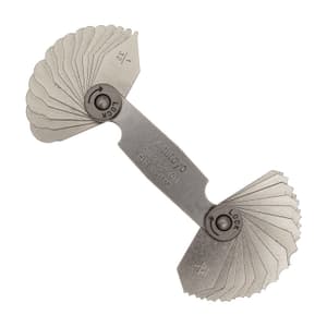 Mitutoyo 1/32 - 1/4 inch Radius Gauge (15 Pairs of Leaves), 186-101