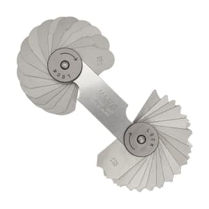 Mitutoyo 17/64 - 1/2 inch Radius Gauge (16 Pairs of Leaves), 186-102