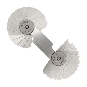 Mitutoyo 7.5 - 15 mm Radius Gauge Set (32 Pairs of Leaves), 186-106