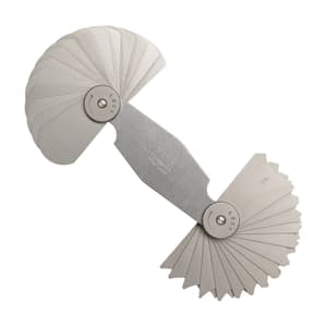 Mitutoyo 15.5 - 25 mm Radius Gauge Set (15 Pairs of Leaves), 186-107