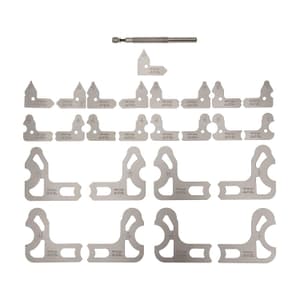 Mitutoyo 1/64 - 1/2 inch Radius Gauge Set (25 Leaves), 186-901