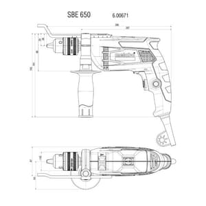 Metabo 13mm 650W Impact Drill, SBE 650