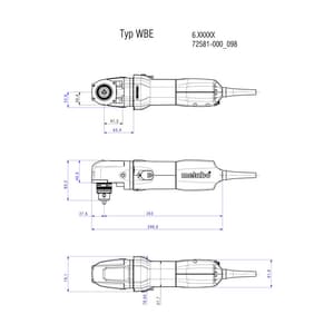 Metabo 10mm 700W Angle Drill, WBE 700