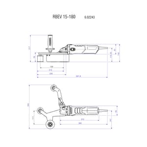 Metabo 1550W Set Tube Belt Sander, RBE 15-180