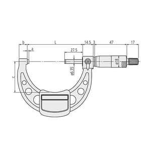 Mitutoyo 100 - 125 mm Outside Micrometer (Economy Design), 103-141-10