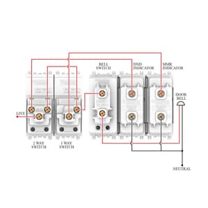 Schneider Electric Zencelo 2 Module Make My Room Switch - White (Pack of 10 Pcs), INH8453(BZ)