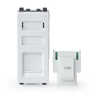 Schneider Electric Zencelo RJ 11 Telephone Outlet With Shutter - White (Pack of 10 Pcs), IN8431RJS4