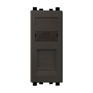 Schneider Electric Zencelo RJ 11 Telephone Outlet With Shutter - Dark Grey (Pack of 10 Pcs), IN8431RJS4(BZ)