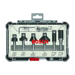 Bosch 8.00 mm Shank Trimming & Edging Router Bits Set (Pack Of 6 Pcs), 2 607 017 469