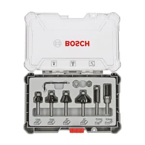 Bosch 1/4 Inch Shank Trimming & Edging Router Bits Set (Pack Of 6 Pcs), 2 607 017 470