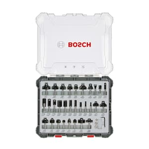 Bosch 1/4 Inch Shank Trimming & Edging Router Bits Set (Pack Of 30 Pcs), 2 607 017 476